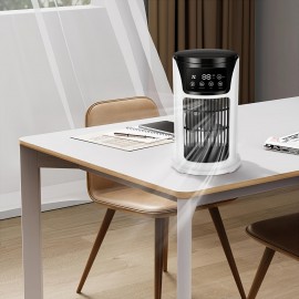 Humidificador de ar portátil com ventilador USB, 6 velocidades ajustáveis, efeito três em um, máquina de ar frio, resfriamento, humidificação e fornecimento de ar, adequado para vários tipos de ambientes, essencial para escritório e casa nos EUA.