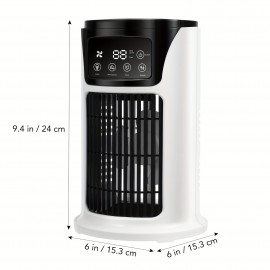 Humidificador de ar portátil com ventilador USB, 6 velocidades ajustáveis, efeito três em um, máquina de ar frio, resfriamento, humidificação e fornecimento de ar, adequado para vários tipos de ambientes, essencial para escritório e casa nos EUA.