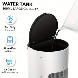 Humidificador de ar portátil com ventilador USB, 6 velocidades ajustáveis, efeito três em um, máquina de ar frio, resfriamento, humidificação e fornecimento de ar, adequado para vários tipos de ambientes, essencial para escritório e casa nos EUA.
