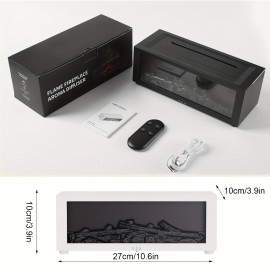 Umidificador com Tecnologia Soundwave e Chama de Lareira Realista - Temporizador e Difusor de Névoa Criativa (Branco)