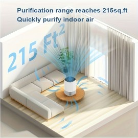 Purificador de Ar com Filtro de Alta Eficiência para Casa Pequena, Design Portátil, Adequado para Quartos, Escritórios e Salas de Estar, Filtra Eficazmente Fumaça, Pólen e Pelos de Animais, Purifica Rapidamente o Ar Interno, com Alcance de Purificação de 