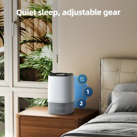 Purificador de Ar com Filtro de Alta Eficiência para Casa Pequena, Design Portátil, Adequado para Quartos, Escritórios e Salas de Estar, Filtra Eficazmente Fumaça, Pólen e Pelos de Animais, Purifica Rapidamente o Ar Interno, com Alcance de Purificação de 