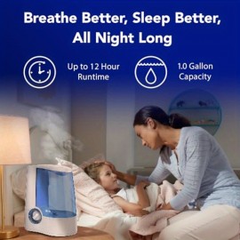 Humidificador de Vicks para Quarto e Casa - Humidificador de Ar Grande com Fragrância, Vaporizador de Vapor para Tosse, Congestão, Alergias, Ar Seco VapoSteam Compatível, Não É Necessário Eletricidade, Humidificador para Quarto, Estética Moderna, Exterior