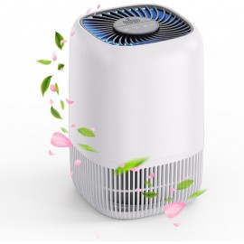 Purificador de ar para casa com filtro H13 True HEPA até 1076 pés quadrados para pelos de animais, odores, pólen, fumaça, limpeza de ar compacta com 3 velocidades, temporizador, aroma silencioso, filtro de entrada de 360°, branco