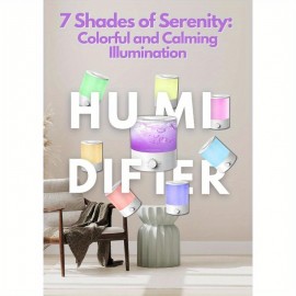 Humidificador elegante de 2L para quarto, bebê, planta, 24dB de névoa fria ultrassónica, luz noturna colorida, difusor de óleo essencial de 1 galão, desligamento automático