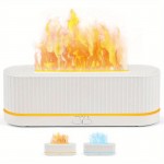 10.14oz Difusor de Aromaterapia e Umidificador Firepla com Efeito de Chama que Muda 2 Cores, Tecnologia Soundwave, Névoa Fria, Desligamento Automático sem Água, Material em Vidro para Sala, Escritório ou Decoração Doméstica