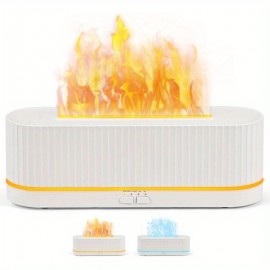 10.14oz Difusor de Aromaterapia e Umidificador Firepla com Efeito de Chama que Muda 2 Cores, Tecnologia Soundwave, Névoa Fria, Desligamento Automático sem Água, Material em Vidro para Sala, Escritório ou Decoração Doméstica