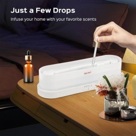 10.14oz Difusor de Aromaterapia e Umidificador Firepla com Efeito de Chama que Muda 2 Cores, Tecnologia Soundwave, Névoa Fria, Desligamento Automático sem Água, Material em Vidro para Sala, Escritório ou Decoração Doméstica