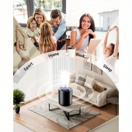 Humidificador Portátil Pequeno, 50.72oz Humidificadores Pequenos para Berçário, 1800mAh USB Humidificadores Portáteis Pessoais Mini para Viagem, Escritório, Carro, Casa, Desligamento Automático, 3 Modos de Névoa, Super Silencioso, Preto