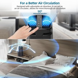 Purificadores de ar de alta eficiência para casa 4-em-1 Purificador de ar H13 Filtro de ar de alta eficiência cobrindo uma área de 1500 pés quadrados Absorvendo odores Fumaça Poeira Cabelo de animal de estimação Adequado para quarto e sala de estar Purifi