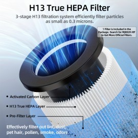 Purificadores de ar de alta eficiência para casa 4-em-1 Purificador de ar H13 Filtro de ar de alta eficiência cobrindo uma área de 1500 pés quadrados Absorvendo odores Fumaça Poeira Cabelo de animal de estimação Adequado para quarto e sala de estar Purifi