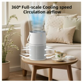 Purificador de Ar Doméstico, Purificador Portátil com Alça para Remoção de Fragrâncias e Odores, Purificador de Ar Portátil com Modo Sono e Controle de Velocidade, Adequado para Quartos, Escritórios, Salas de Estar e Aromaterapia Caseira