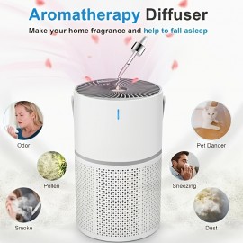 Purificador de Ar Doméstico, Purificador Portátil com Alça para Remoção de Fragrâncias e Odores, Purificador de Ar Portátil com Modo Sono e Controle de Velocidade, Adequado para Quartos, Escritórios, Salas de Estar e Aromaterapia Caseira