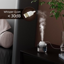 Mini Portátil Humidificadores Pessoal Desktop Humidificador para Viagem Escritório Quarto Plantas com 8H Auto Shutoff Fácil de Preencher e Limpar Silencioso Cool Mist Humidificador com Bolsa de Armazenamento Preto