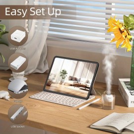 Mini Portátil Humidificadores Pessoal Desktop Humidificador para Viagem Escritório Quarto Plantas com 8H Auto Shutoff Fácil de Preencher e Limpar Silencioso Cool Mist Humidificador com Bolsa de Armazenamento Preto