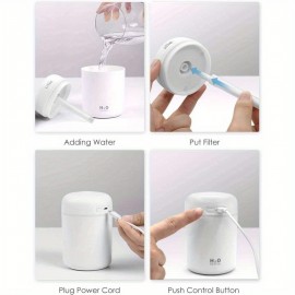 Umidificador Colorido Mini Cool, Umidificador de Mesa USB para Carro, Escritório, Quarto, etc. Desligamento Automático, 2 Modos de Névoa, Super Silencioso (Branco)