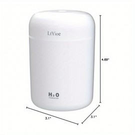 Umidificador Colorido Mini Cool, Umidificador de Mesa USB para Carro, Escritório, Quarto, etc. Desligamento Automático, 2 Modos de Névoa, Super Silencioso (Branco)