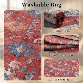 Tapete Retro, Tapete de Sala de Estar Bohemian, Tapete de Estilo Étnico, Forte Absorção de Água, Resistente à Sujeira, Sem Perda de Fibras, Decoração de Férias, Adequado para Quarto, Hotel, Homestay, Restaurante, Sala de Estar, Presente, Casa