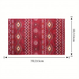 Tapete estampado, tapete retro de textura lavável à máquina, fundo TPR, tapete estilo boémio, tapete tribal boémio para cozinha, tapete retro tradicional, para sala de estar, quarto, escritório e entrada da porta da frente da varanda, casa