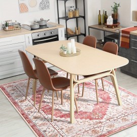 Tapete Boho Tribal Falso Peludo - Antiderrapante Lavável à Máquina com Design Vibrante Vermelho/Bege/Laranja/Branco/Cinza/Preta, Mistura de TPR e Poliéster Durável para Sala, Quarto, Escritório, Entrada da Varanda, Decoração de Casa, Tapetes Florais para 
