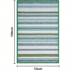 Tapete Listrado Vintage, Tapete de Pelo Curto 5x8/6×9 Pés, Vermelho/Cinza/Azul/Verde, Lavável e Antiderrapante, Estampa Retrô Listrada, Ideal para Sala de Jantar, Quarto ou Presente de Casamento, Decoração para Casa