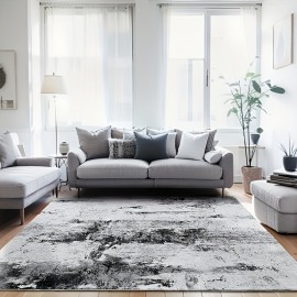 Tapete de sala antiderrapante, 5x8 pés, tapete de cabeceira para o quarto, oferta especial na primavera, antiderrapante, tapete de quarto, extremamente macio e fácil de limpar, decoração de casa, cinza