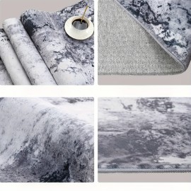 Tapete de sala antiderrapante, 5x8 pés, tapete de cabeceira para o quarto, oferta especial na primavera, antiderrapante, tapete de quarto, extremamente macio e fácil de limpar, decoração de casa, cinza