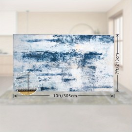 Tapete Moderno Abstrato Azul Lavável à Máquina de 9x11 Pés para Sala de Estar, Tapete Grande Antiderrapante de Baixo Pelo para Quarto, Fazenda, Sala de Jantar, 5x8, 7x10 Pés