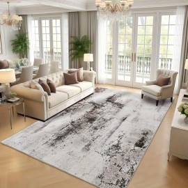 Tapete de Área Abstrato Moderno - Retrovisor de Borracha Antiderrapante, Ultra-Fino em Microfibra Macia, Design Abstrato Azul e Branco para Sala de Estar, Quarto, Cozinha, Decoração de Sala de Jantar, Acento de Quarto | Estilo Contemporâneo | Retrovisor A