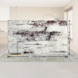 Tapete Moderno Abstrato Marrom Lavável à Máquina de 9x11 Pés para Sala de Estar, Tapete Grande Antiderrapante de Baixo Pelo para Quarto, Fazenda, Sala de Jantar, 5x8, 7x10 Pés