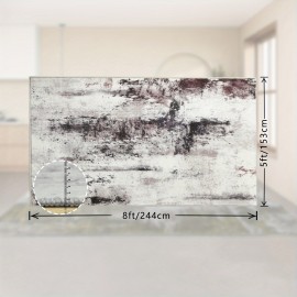Tapete Moderno Abstrato Marrom Lavável à Máquina de 9x11 Pés para Sala de Estar, Tapete Grande Antiderrapante de Baixo Pelo para Quarto, Fazenda, Sala de Jantar, 5x8, 7x10 Pés