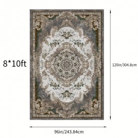 Tapete de área lavável 8x10 pés, grande tapete de chão para exterior e interior, RV, pátio, quintal, deck, piquenique, praia, acampamento, cobertura tradicional de piso dobrável e fino