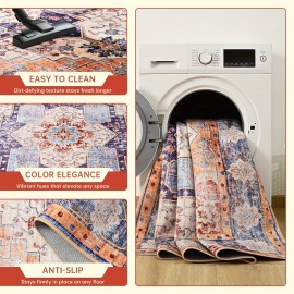 Tapete Bohemio Tribal Falso Peludo Estampado - Antiderrapante e Lavável à Máquina, Design Tradicional com Cores Vibrantes, Mistura de TPR e Poliéster Durável para Sala, Quarto, Escritório ou Entrada, Decoração Bohemia para Casa, Melhora o Ambiente do Quar