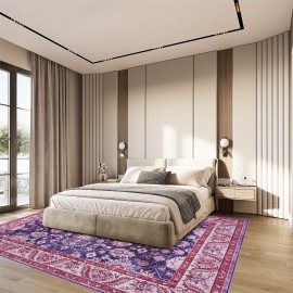 Tapete Macio, Estilo Boho, Lavável à Máquina, Ideal para Sala de Estar, Quarto, Escritório em Casa, Sala de Jogos e Cozinha, Decoração Residencial