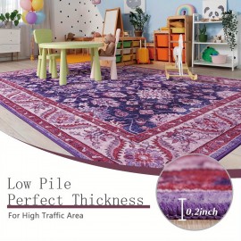 Tapete Macio, Estilo Boho, Lavável à Máquina, Ideal para Sala de Estar, Quarto, Escritório em Casa, Sala de Jogos e Cozinha, Decoração Residencial