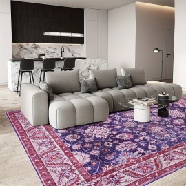 Tapete Macio, Estilo Boho, Lavável à Máquina, Ideal para Sala de Estar, Quarto, Escritório em Casa, Sala de Jogos e Cozinha, Decoração Residencial