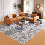 Tapete Vintage de Imitação de Caxemira, Tapete Estilo Bohemio para Sala de Estar, Absorção Forte de Água, Sem Soltura, Decoração Festiva Adequado para Quarto, Hotel, Restaurante, Presente, Decoração Doméstica