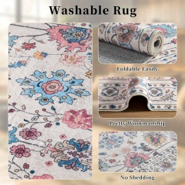 Tapete Vintage de Imitação de Caxemira, Tapete Estilo Bohemio para Sala de Estar, Absorção Forte de Água, Sem Soltura, Decoração Festiva Adequado para Quarto, Hotel, Restaurante, Presente, Decoração Doméstica