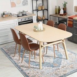 Tapete Boho Tribal Falso Peludo Estampado - Antiderrapante e Lavável à Máquina, Design Tradicional em Vermelho/Bege/Marrom/Laranja/Branco, Mistura de TPR e Poliéster Durável para Sala, Quarto, Escritório ou Entrada, Decoração Vintage, Textura Macia, Tapet