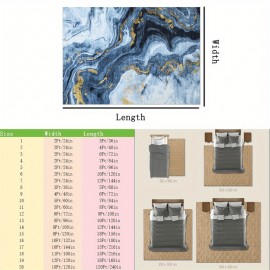 Tapete moderno e abstrato dobrável e lavável à máquina - 8x10ft tapete ultra-mole e leve para sala de estar, quarto, cozinha, escritório, com base azul chinesa artística de verão decorativa, design durável e à prova de riscos e manchas, com revestimento a