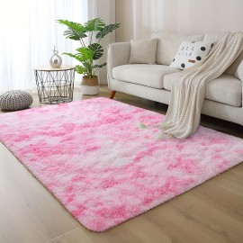 Tapete felpudo extra grande, moderno para sala de estar e quarto, tapete de alto pelo macio para sala de brincar, sala de aula e decoração de casa, cor-de-rosa