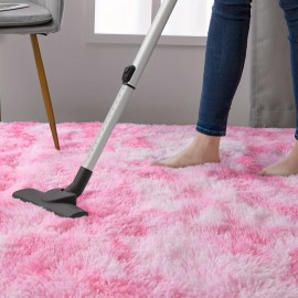 Tapete felpudo extra grande, moderno para sala de estar e quarto, tapete de alto pelo macio para sala de brincar, sala de aula e decoração de casa, cor-de-rosa