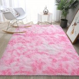 Tapete felpudo extra grande, moderno para sala de estar e quarto, tapete de alto pelo macio para sala de brincar, sala de aula e decoração de casa, cor-de-rosa