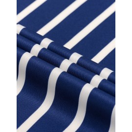 Camisa de botão de manga comprida com estampa azul e branca para homem - Elegante e casual, mistura de poliéster macio, fácil de cuidar (lavar à mão ou limpeza a seco), gola clássica, perfeita para negócios ou ocasiões sociais
