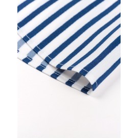Camisa de botão de manga comprida com estampa azul e branca para homem - Elegante e casual, mistura de poliéster macio, fácil de cuidar (lavar à mão ou limpeza a seco), gola clássica, perfeita para negócios ou ocasiões sociais