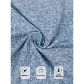 Camisa Masculina Casual de Manga Curta para Verão, Camisa de Linho para Praia e Férias