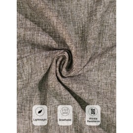 Camisa Masculina Casual de Manga Curta para Verão, Camisa de Linho para Praia e Férias