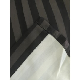 Camisa Casual Masculina de Verão Listrada - Manga Curta Leve com Botões, Listras Vermelhas e Brancas, Corte Regular, 95% Poliéster 5% Elastano, Tecido Respirável 119gsm, Lavável à Máquina para Escritório e Uso Semi-Formal, Gola Clássica, Conforto Elástico