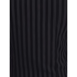 Camisa Casual Masculina de Verão Listrada - Manga Curta Leve com Botões, Listras Vermelhas e Brancas, Corte Regular, 95% Poliéster 5% Elastano, Tecido Respirável 119gsm, Lavável à Máquina para Escritório e Uso Semi-Formal, Gola Clássica, Conforto Elástico