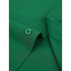 Camisas de vestir masculinas, sólidas, de manga comprida, elásticas, sem rugas, camisa formal, camisas de botão casual para negócios